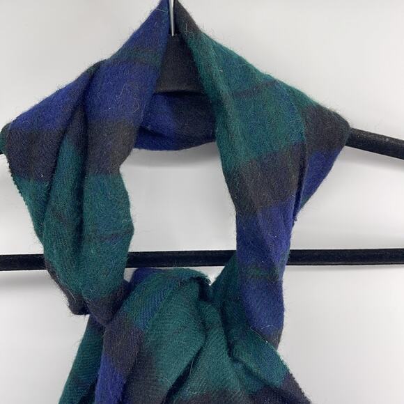 Vintage 100% lambs wool tartan plaid Made in Uruguay winter cold weather scarf - Picture 2 of 5